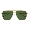 Bottega Veneta Okulary Przeciwsłoneczne BV1012S 004 Złoto/Zielony Męskie