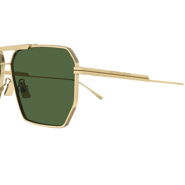 Bottega Veneta Okulary Przeciwsłoneczne BV1012S 004 Złoto/Zielony Męskie 3