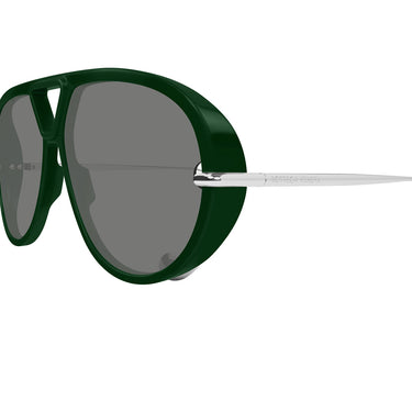 Bottega Veneta Okulary Przeciwsłoneczne BV1273S 008 Drop Aviator Zielony/Szary Unisex 3
