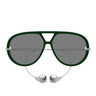 Bottega Veneta Okulary Przeciwsłoneczne BV1273S 008 Drop Aviator Zielony/Szary Unisex