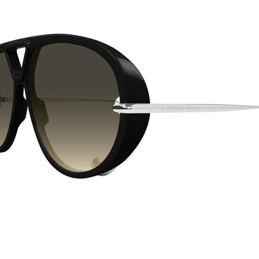 Bottega Veneta Okulary Przeciwsłoneczne BV1273S 010 Drop Aviator Czarny/Brązowy Unisex 3