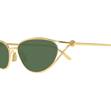 Bottega Veneta Okulary Przeciwsłoneczne BV1330S 004 Złoto-Zielony Unisex 2