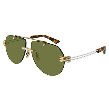 Bottega Veneta Okulary Przeciwsłoneczne BV1342S 003 Złoto-Zielony Unisex 1