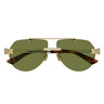 Bottega Veneta Okulary Przeciwsłoneczne BV1342S 003 Złoto-Zielony Unisex