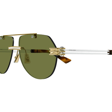 Bottega Veneta Okulary Przeciwsłoneczne BV1342S 003 Złoto-Zielony Unisex 2