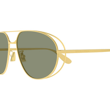 Bottega Veneta Okulary Przeciwsłoneczne BV1344S 001 Złoto-Zielony Unisex 2