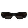Bottega Veneta Okulary Przeciwsłoneczne BV1350S 001 Czarny/Szary Damskie