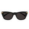 Bottega Veneta Okulary Przeciwsłoneczne BV1369S 001 Czarny/Szary Damskie