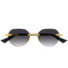 Bottega Veneta Okulary Przeciwsłoneczne BV1379S 001 Złoto/Szary Męskie