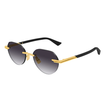 Bottega Veneta Okulary Przeciwsłoneczne BV1379S 001 Złoto/Szary Męskie 2