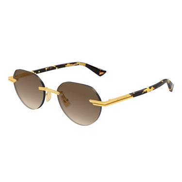 Bottega Veneta Okulary Przeciwsłoneczne BV1379S 003 Złoto/Brąz Męskie 1