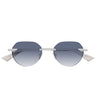 Bottega Veneta Okulary Przeciwsłoneczne BV1379S 004 Srebrny/Niebieski Męskie