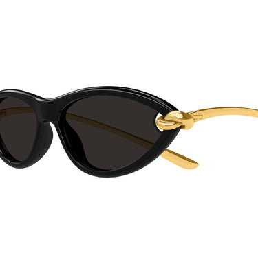 Bottega Veneta Okulary Przeciwsłoneczne BV1390S 001 Złoto/Szary Damskie 3