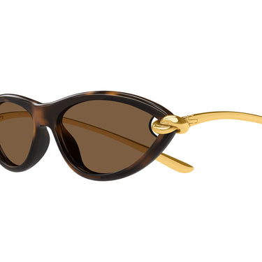 Bottega Veneta Okulary Przeciwsłoneczne BV1390S 002 Złoto/Brąz Damskie 3
