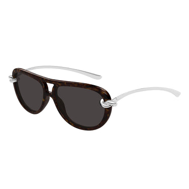 Bottega Veneta Okulary Przeciwsłoneczne BV1418S 002 Srebrny/Brązowy Damskie 2