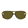 Bottega Veneta Okulary Przeciwsłoneczne BV1418S 003 Złoto/Zielony Damskie