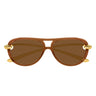 Bottega Veneta Okulary Przeciwsłoneczne BV1418S 004 Złoto/Brąz Damskie