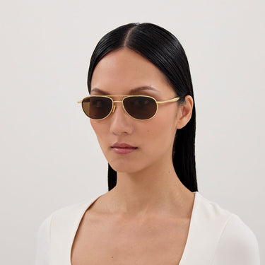 Bottega Veneta Okulary Przeciwsłoneczne BV1419S 001 Złoto Brąz Unisex  6