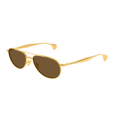 Bottega Veneta Okulary Przeciwsłoneczne BV1419S 001 Złoto Brąz Unisex  2
