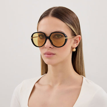 Bottega Veneta Okulary Przeciwsłoneczne BV1436S 001 Złoto Żółte Unisex 4