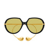 Bottega Veneta Okulary Przeciwsłoneczne BV1436S 001 Złoto Żółte Unisex