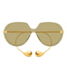 Bottega Veneta Okulary Przeciwsłoneczne BV1436S 004 Żółty Brązowy Unisex