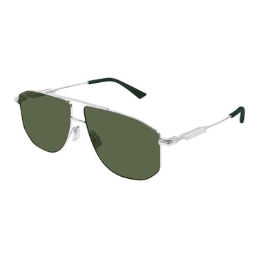 Bottega Veneta Occhiali da Sole BV1509S 004 Argento/Verde Unisex 2