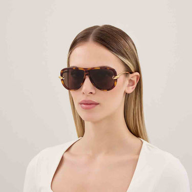 Bottega Veneta Occhiali da Sole BV1513S 002 Marrone Oro/Marrone Unisex 4