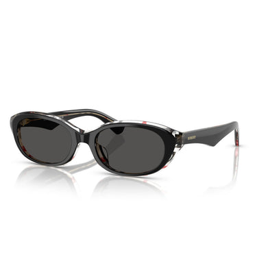 Burberry Okulary Przeciwsłoneczne BE4447D 412187 Czarny Wzór Vintage/Ciemnoszary Damskie 2