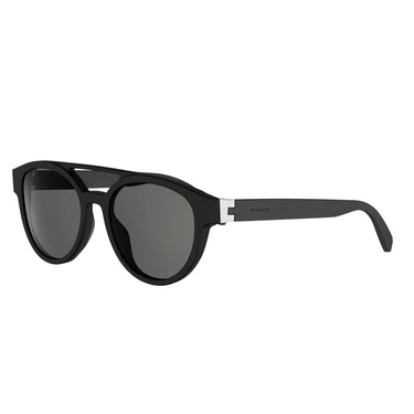 Bvlgari Aluminium, matowe czarne, okrągłe Okulary Przeciwsłoneczne