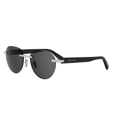 Bvlgari Octo Matowy Szary Okrągłe Okulary Przeciwsłoneczne