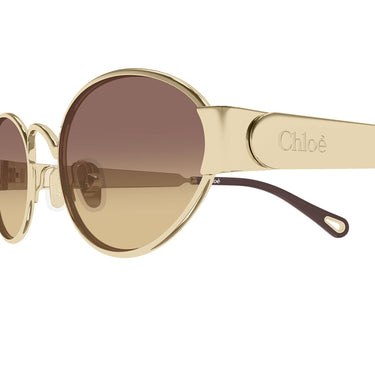 Chloé Occhiali da Sole CH0355S 002 Oro Marrone Donna 3