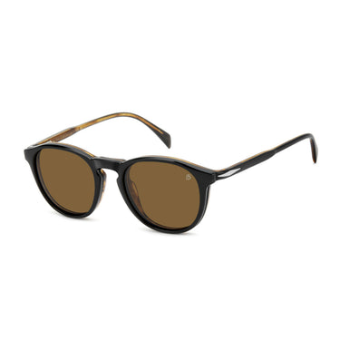 David Beckham Occhiali da Vista DB 1018 C 05KSP Nero Marrone Trasparente con Clip Polarizzata Uomo  3