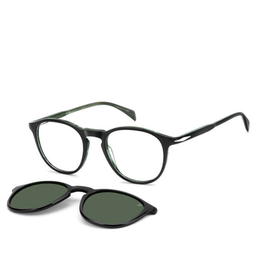 David Beckham Occhiali da Vista DB 1018 C R2HUC Nero Verde Trasparente con Clip Polarizzata Uomo  2