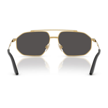Dolce & Gabbana Okulary Przeciwsłoneczne DG2328 131387 Złoto Srebro Ciemny Szary Męskie 4