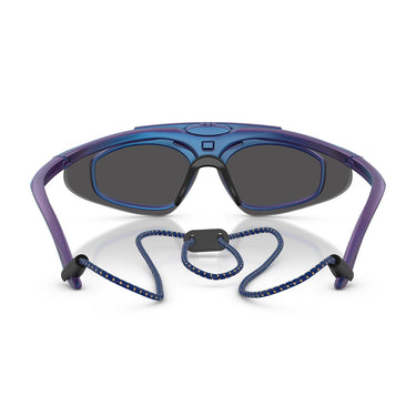 Emporio Armani Occhiali da Sole Q74010 629187 x Milano Cortina 2026 Blu Iridescente/Grigio Scuro Uomo 4