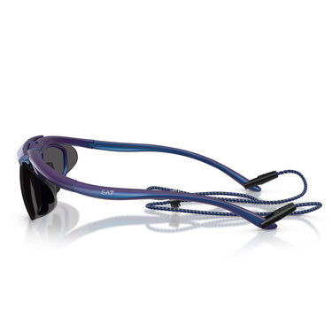 Emporio Armani Occhiali da Sole Q74010 629187 x Milano Cortina 2026 Blu Iridescente/Grigio Scuro Uomo 3