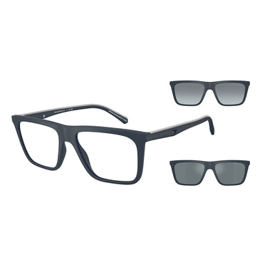 Emporio Armani Occhiali da Vista EA4258 50881W Blu Opaco/Trasparente con 2 Clip Uomo 3