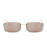 Fendi First Crystal Oro Rettangolare Occhiali da Sole