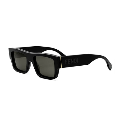 Fendi Signature Czarny Prostokątne Okulary Przeciwsłoneczne