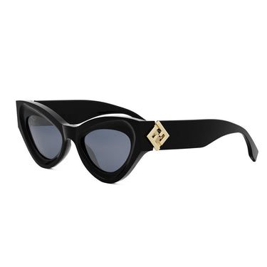 Fendi FF Diamonds Czarny Cat Eye Okulary Przeciwsłoneczne