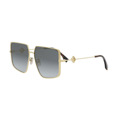 Fendi FF Diamonds Złoty Geometryczne Okulary Przeciwsłoneczne