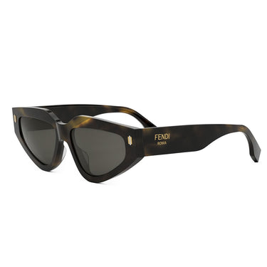 Fendi Roma Brązowy Geometryczne Okulary Przeciwsłoneczne
