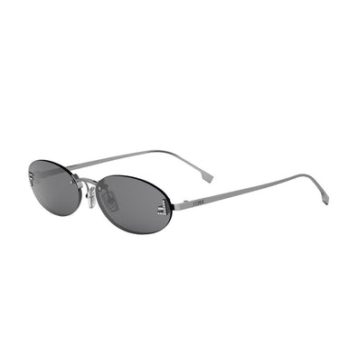 Fendi First Crystal Srebrne Owalne Okulary Przeciwsłoneczne