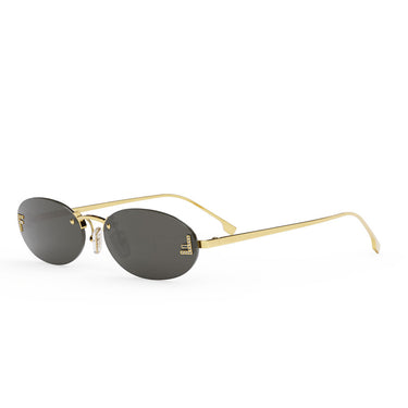Fendi First Crystal Złote Owalne Okulary Przeciwsłoneczne