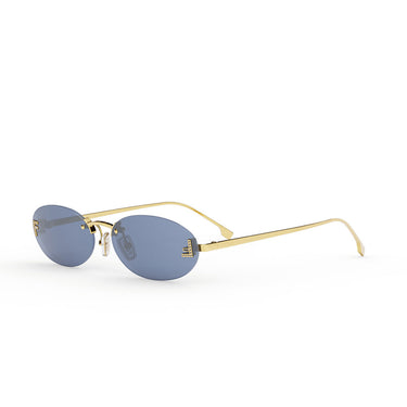 Fendi First Crystal Złote Owalne Okulary Przeciwsłoneczne