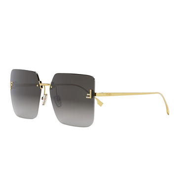 Fendi First Crystal Złote Geometryczne Okulary Przeciwsłoneczne