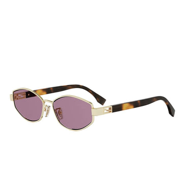 Fendi Tube Marrone Geometrica Occhiali da Sole