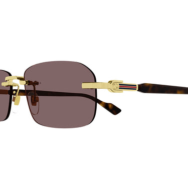 Gucci Okulary Przeciwsłoneczne GG1221S 002 Złoto-Brązowe Męskie 4