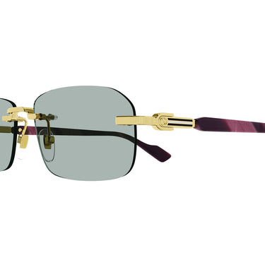 Gucci Okulary Przeciwsłoneczne GG1221S 003 Złoto-Zielony Męskie 2